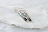 Black and Silver Sparkly Bar Earrings