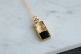 Gold and Black Mini Rectangle Necklace