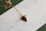 Gold and Black Mini Triangle Necklace