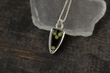 Silver and Black Arrowhead Seed Pod Necklace