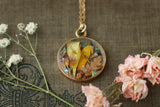 gold custom resin necklace flower preservation 