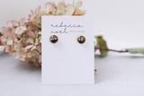Black and Gold Sparkly Stud Earrings