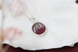 Burgundy and Silver Mini Glitter Charm Necklace