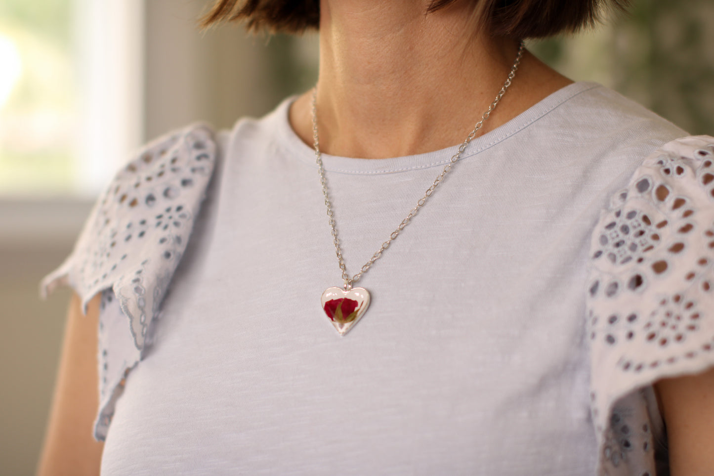 Custom Silver Preservation Necklace --Choose Your Specialty Shape-- | Handmade Resin Custom Preservation Jewelry from your Flowers, Ashes, Pet Hair