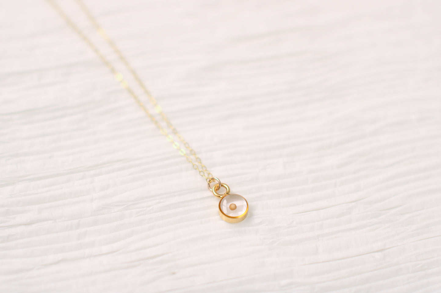 Tiny Circle Mustard Seed Necklace in Silver or Gold - Handmade Resin Necklace - Christian Jewelry