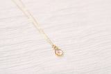 Tiny Circle Mustard Seed Necklace in Silver or Gold