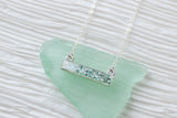 Aqua and Silver Sparkly Bar Necklace