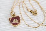 Burgundy and Gold Lily of the Valley Necklace
