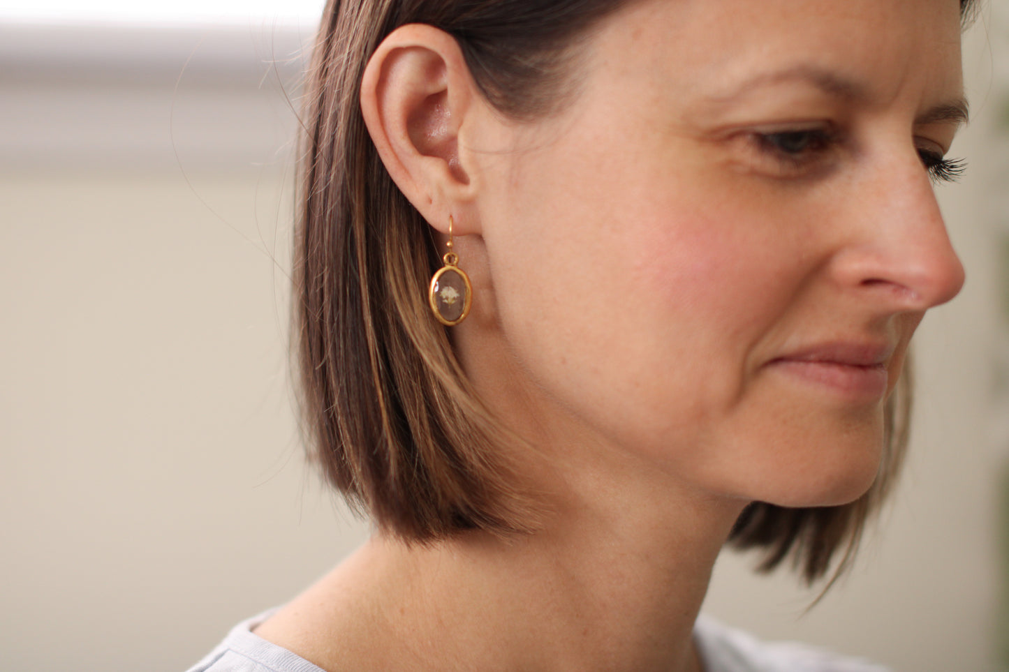 Custom Gold Preservation Earrings -- Choose Your Shape -- | Handmade Custom Resin Jewelry with your Flowers, Ashes, Pet Hair