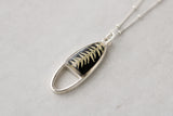 Silver and Black Fern Necklace