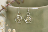 Custom Silver Preservation Earrings -- Choose Your Shape -- | Handmade Custom Resin Jewelry with your Flowers, Ashes, Pet Hair