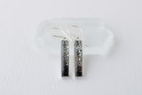 Black and Silver Sparkly Bar Earrings