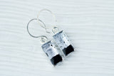 Black and Silver Rectangle Earrings