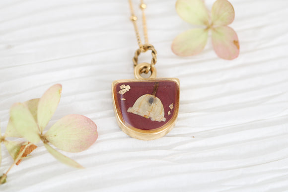 Burgundy and Gold Lily of the Valley Necklace