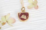 Burgundy and Gold Lily of the Valley Necklace