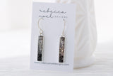 Black and Silver Sparkly Bar Earrings