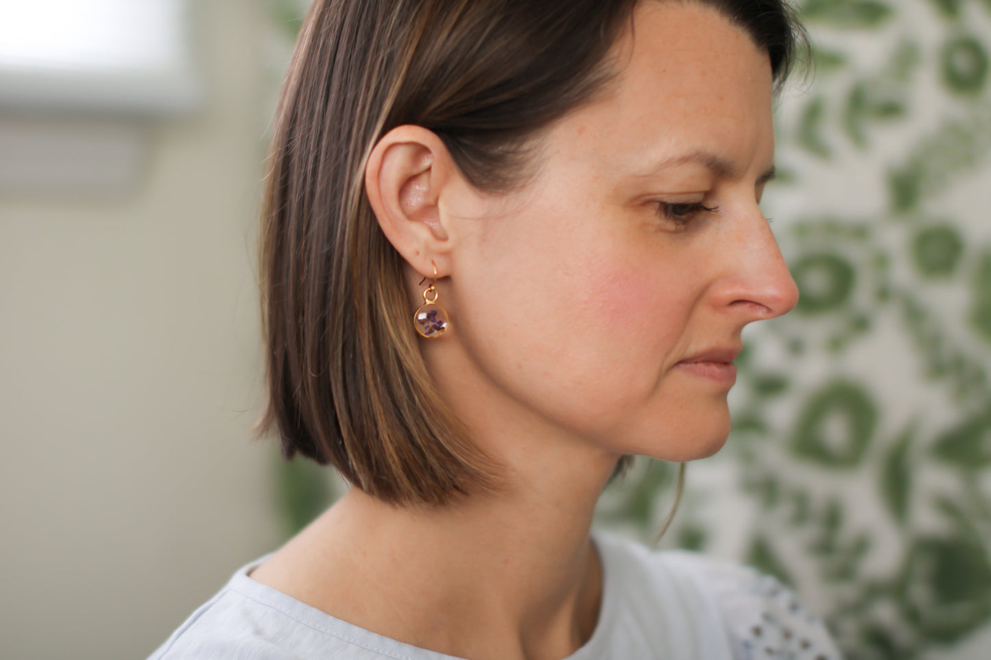 Custom Gold Preservation Earrings -- Choose Your Shape -- | Handmade Custom Resin Jewelry with your Flowers, Ashes, Pet Hair
