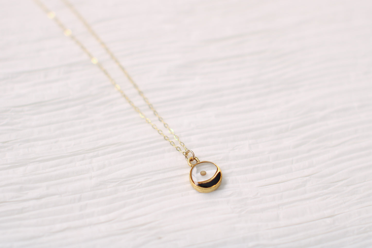 Black and Gold Mini Split Circle Mustard Seed Necklace - Handmade Resin Jewelry - Christian jewelry