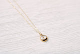 Black and Gold Mini Split Circle Mustard Seed Necklace