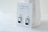 Black and Silver Rectangle Earrings