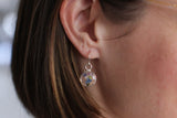 Silver Mini Circle Earrings with Flower Mix