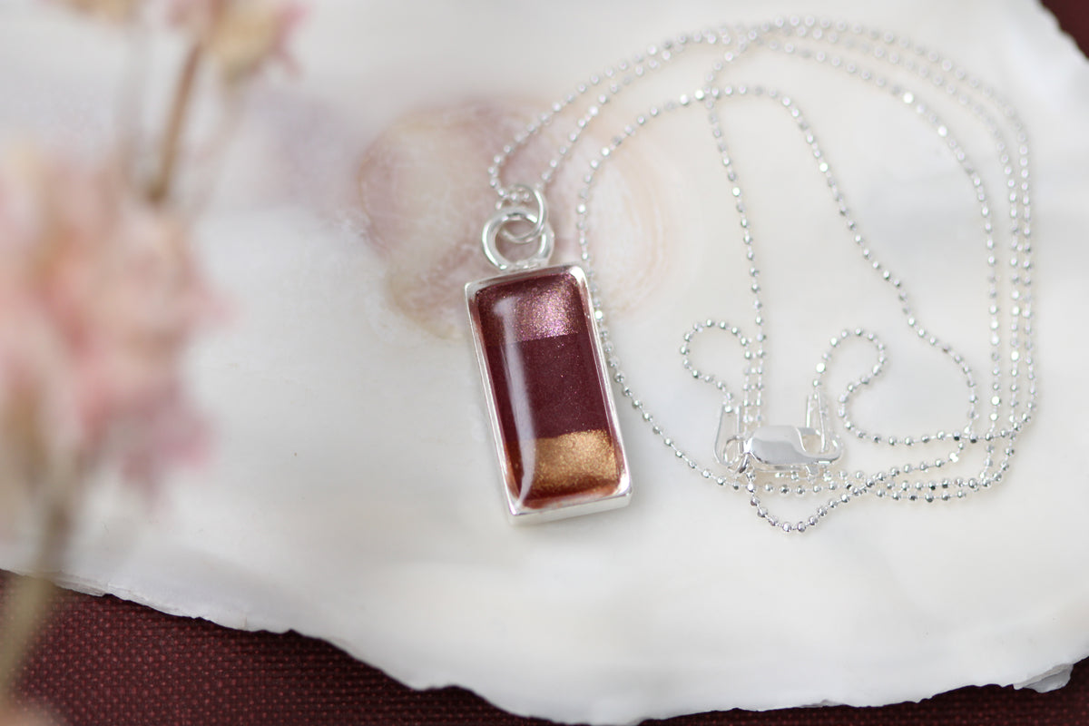 Burgundy and Silver Sunset Shimmer Necklace