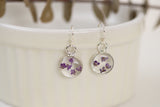 Custom Silver Preservation Earrings -- Choose Your Shape -- | Handmade Custom Resin Jewelry with your Flowers, Ashes, Pet Hair