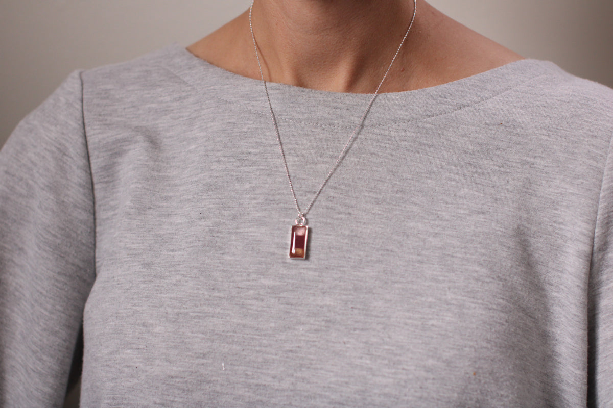 Burgundy and Silver Sunset Shimmer Necklace