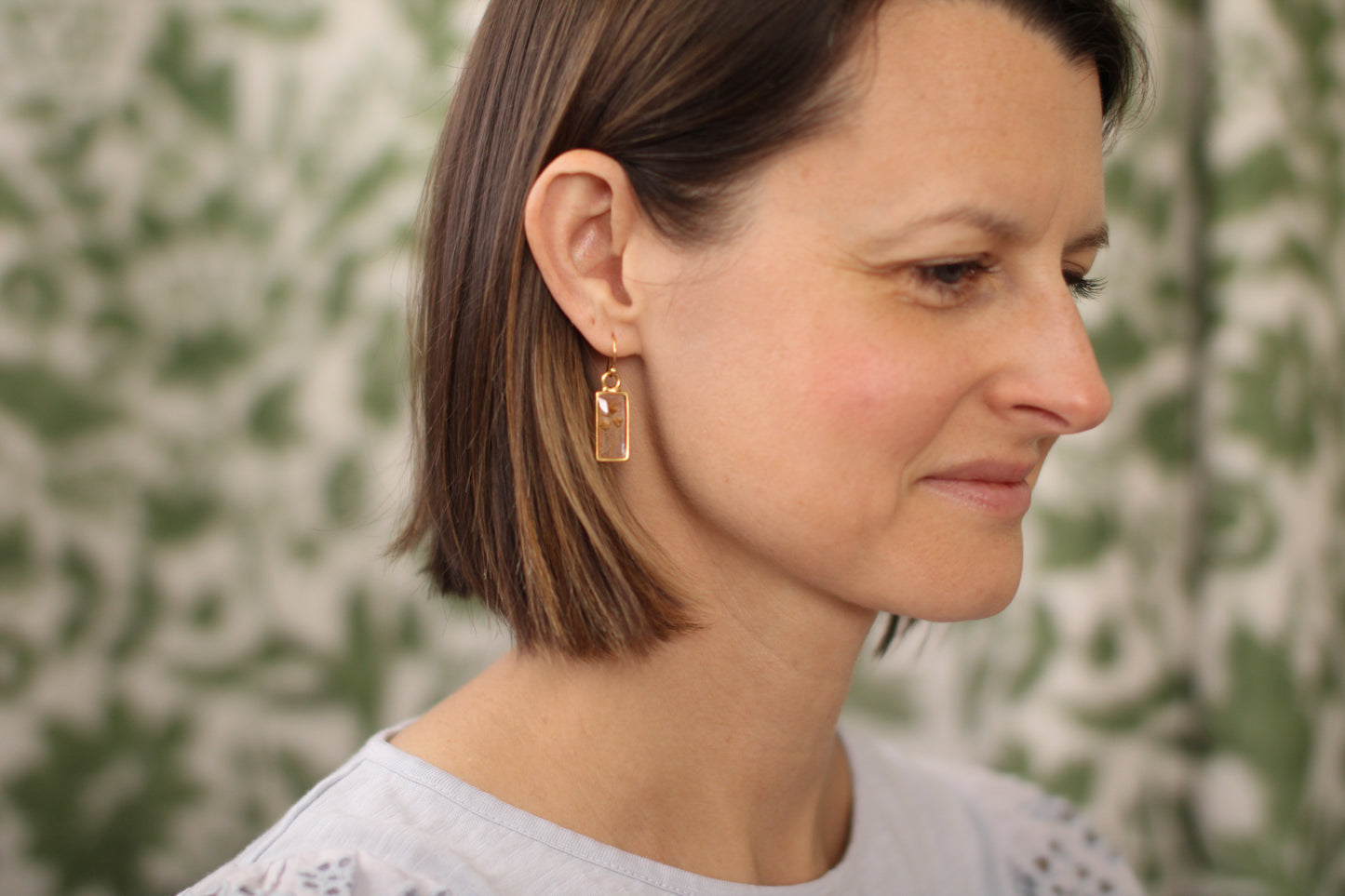 Custom Gold Preservation Earrings -- Choose Your Shape -- | Handmade Custom Resin Jewelry with your Flowers, Ashes, Pet Hair