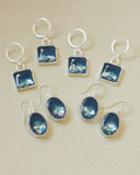 resin and clay blue and silver earrings