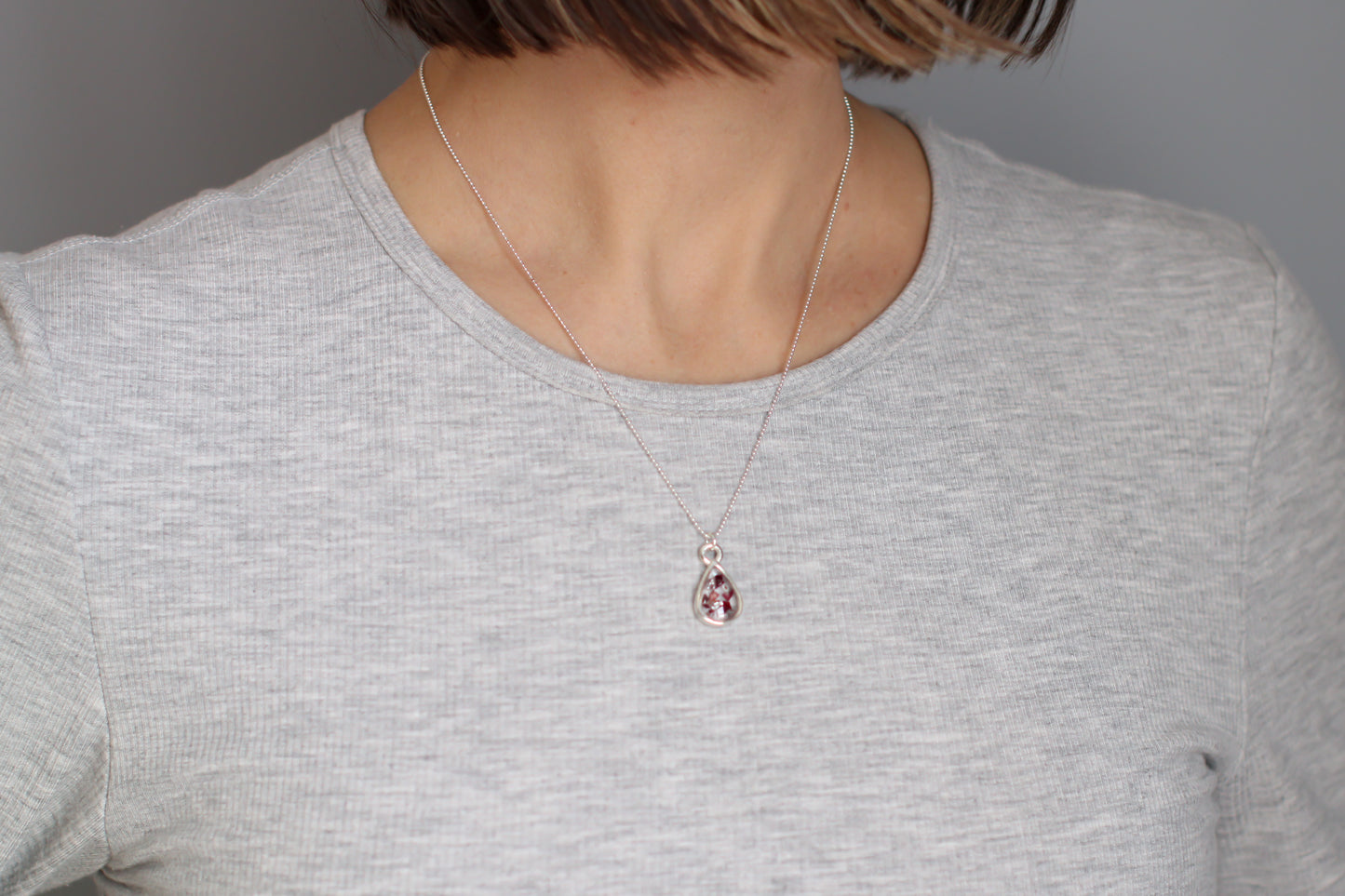 Custom Silver Preservation Mini Necklace -- Choose Your Shape-- | Handmade Custom Resin Jewelry with your Flowers, Ashes, Pet Hair