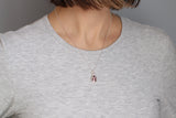 Dried Rose Petal Teardrop Necklace in Silver