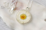 Silver Chrysanthemum Circle Necklace
