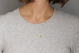 Mini Fern Oval Necklace in Silver
