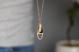 Gold and Black Fern Split Oval Necklace