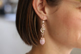 Silver and Purple Dangle Floral Tulip Earrings | Handmade Dried Flower and Resin Earrings