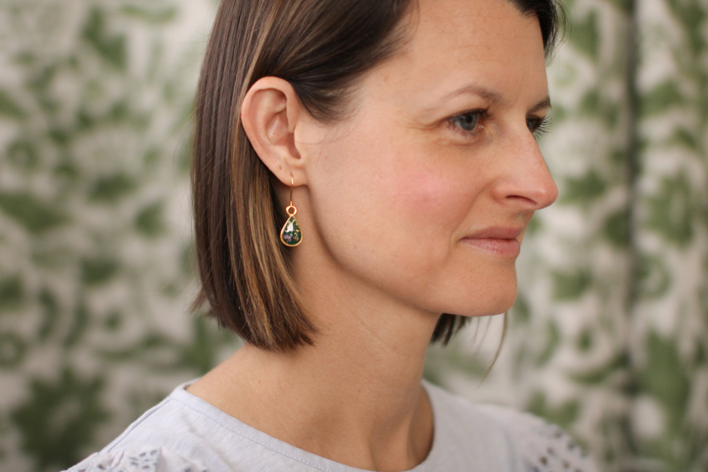 Custom Gold Preservation Earrings -- Choose Your Shape -- | Handmade Custom Resin Jewelry with your Flowers, Ashes, Pet Hair