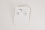 Silver and Aqua Shimmer Stud Earrings
