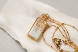 Gold Butterfly and Opal Pendant Necklace
