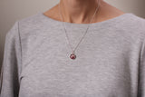 Burgundy and Silver Mini Glitter Charm Necklace