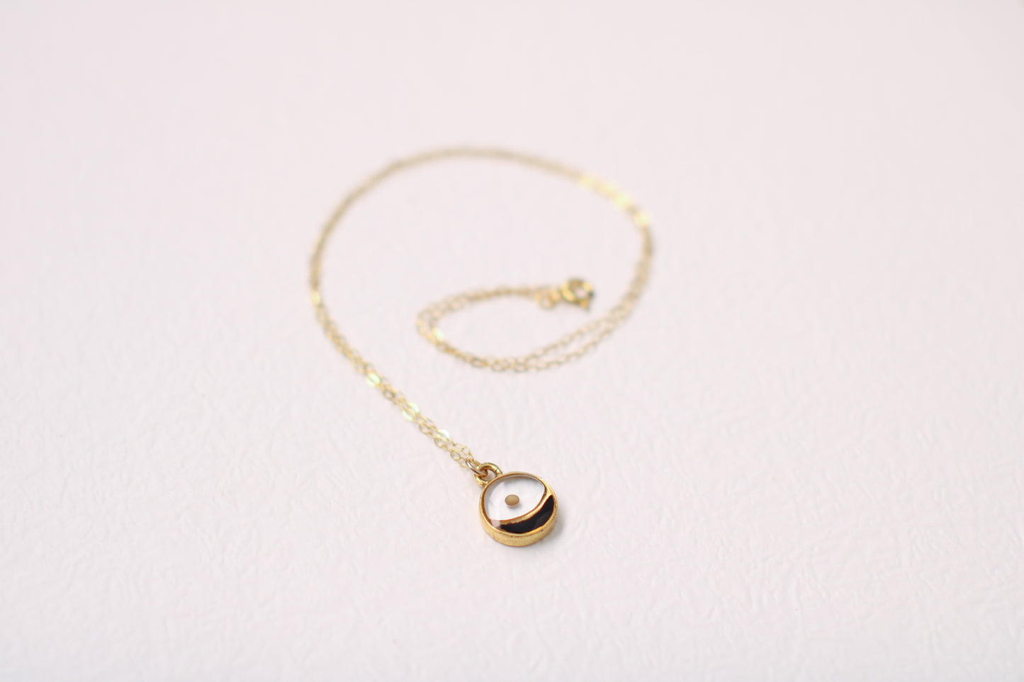 Black and Gold Mini Split Circle Mustard Seed Necklace - Handmade Resin Jewelry - Christian jewelry
