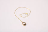 Black and Gold Mini Split Circle Mustard Seed Necklace