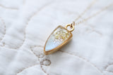 small gold sparkly pendant necklace on 18 inch gold filled chain