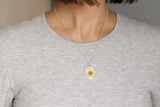 Silver Chrysanthemum Circle Necklace