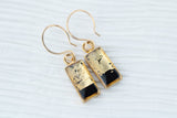 Black and Gold Rectangle Earrings