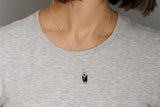 Silver and Black Arrowhead Seed Pod Necklace