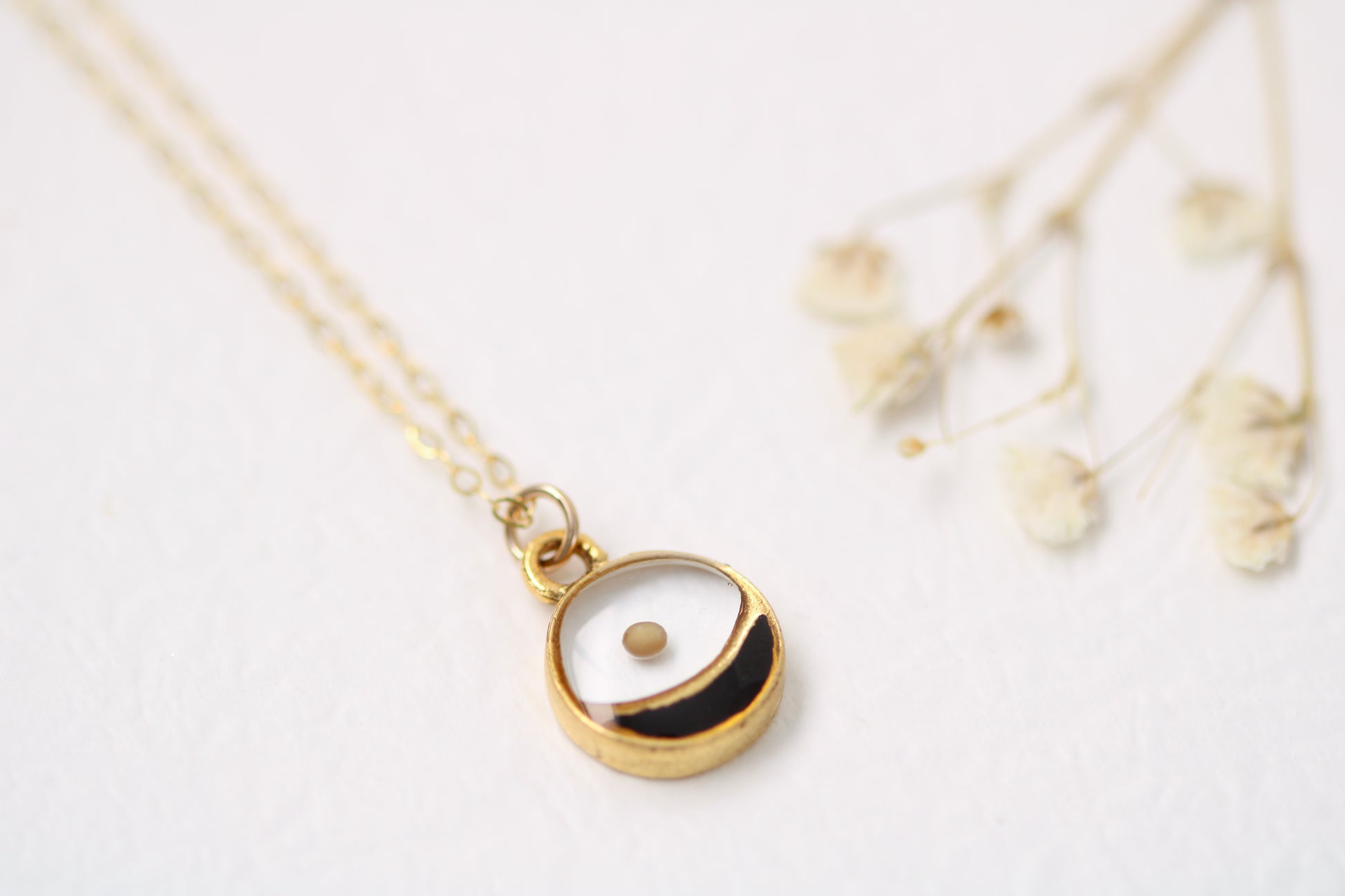 mustard seed necklace circle in gold and black clear resin, handmade resin jewelry, real mustard seed resin necklace, Christian jewelry