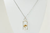 Custom Silver Preservation Mini Necklace -- Choose Your Shape-- | Handmade Custom Resin Jewelry with your Flowers, Ashes, Pet Hair