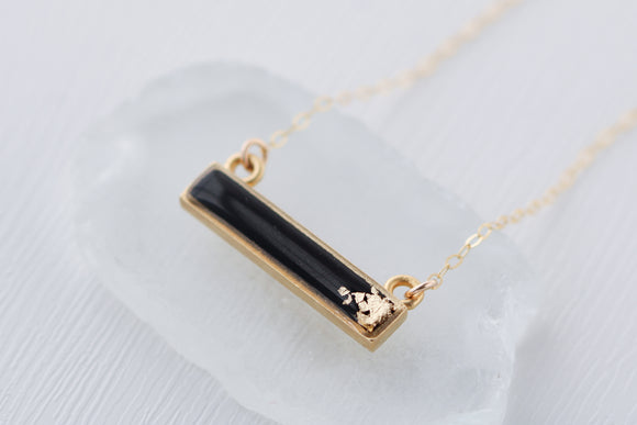 Black and Gold Bar Necklace