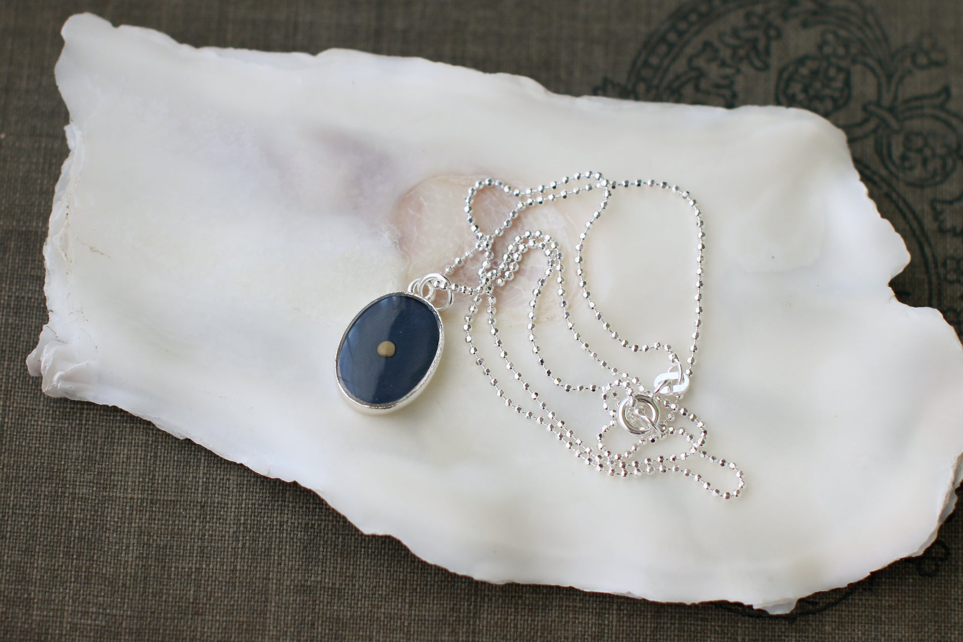 mustard seed necklace in silver on sterling silver chain